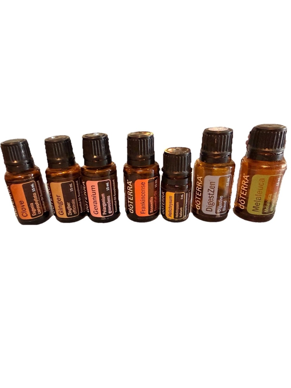 Lot Of 7 doTERRA Geranium Helichrysum Ginger Frankin Zen 15ml Essential Oils